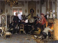 In the Troops Quarters outside Paris, 1894. Artist: Werner, Anton von (1843-1915)