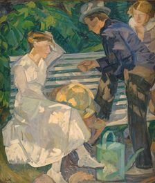 In the Vicar's Garden, Christianso, 1917. Creator: Edvard Weie