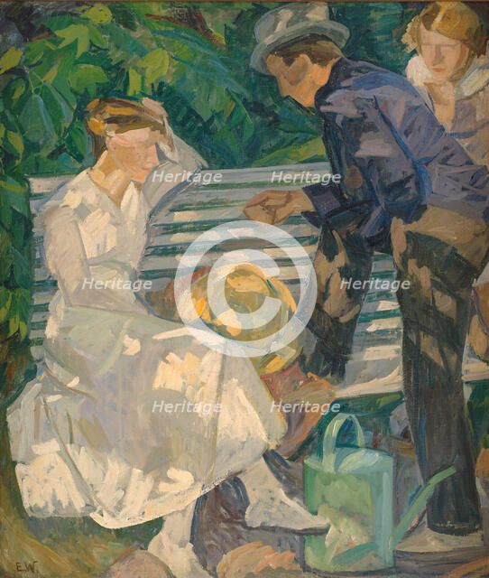 In the Vicar's Garden, Christianso, 1917. Creator: Edvard Weie.