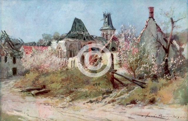 'In the village of Craonnelle, 9th May 1917', 1917, (1926).Artist: Francois Flameng