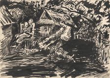 In the village yard, 1940-1944. Creator: Arnold Peter Weisz-Kubincan