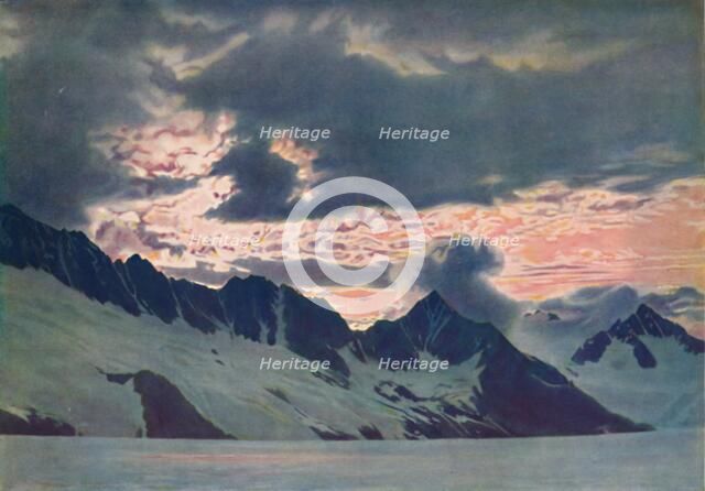 'In the Wake of the Dawn: Green Mists Seen on Alpine Peak and Valley', c1935. Artist: Unknown.