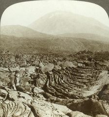 In the wilderness of Lava, at base of Vesuvius, Italy c1909. Creator: Unknown