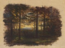 In the woods before sunset, 1860-1900. Creator: Jan Nowopacký
