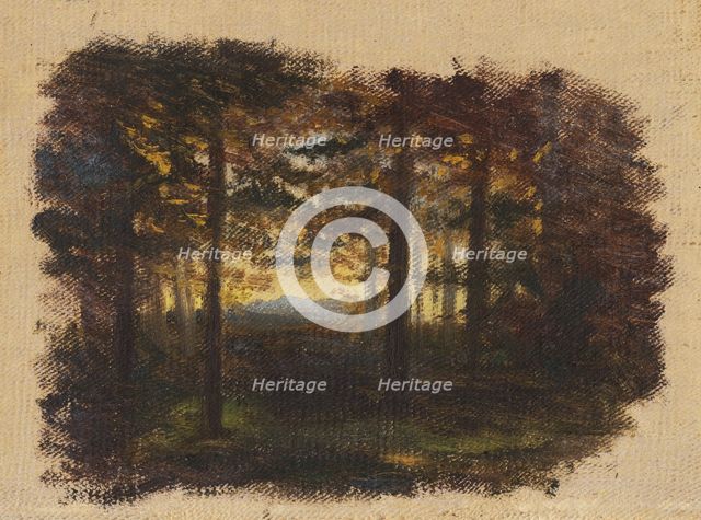 In the woods before sunset, 1860-1900. Creator: Jan Nowopacký.