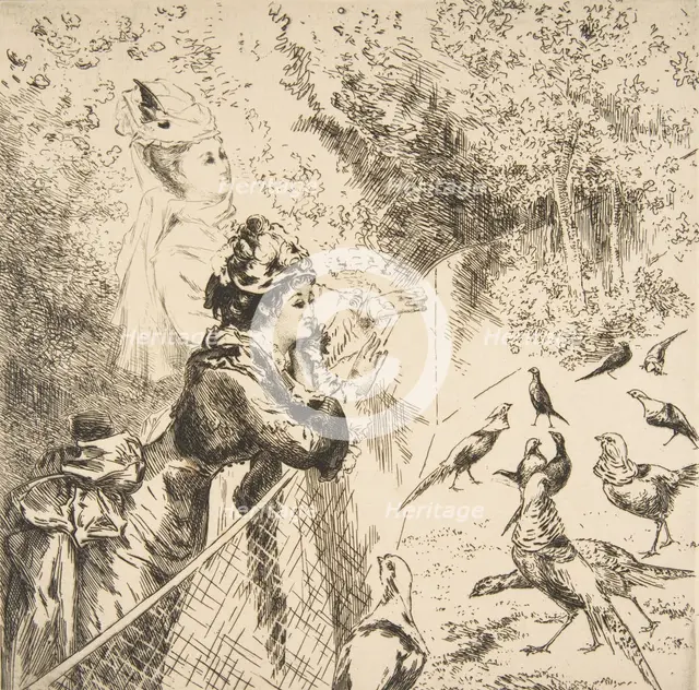 In the Zoological Garden, ca. 1873. Creator: Felix Bracquemond.