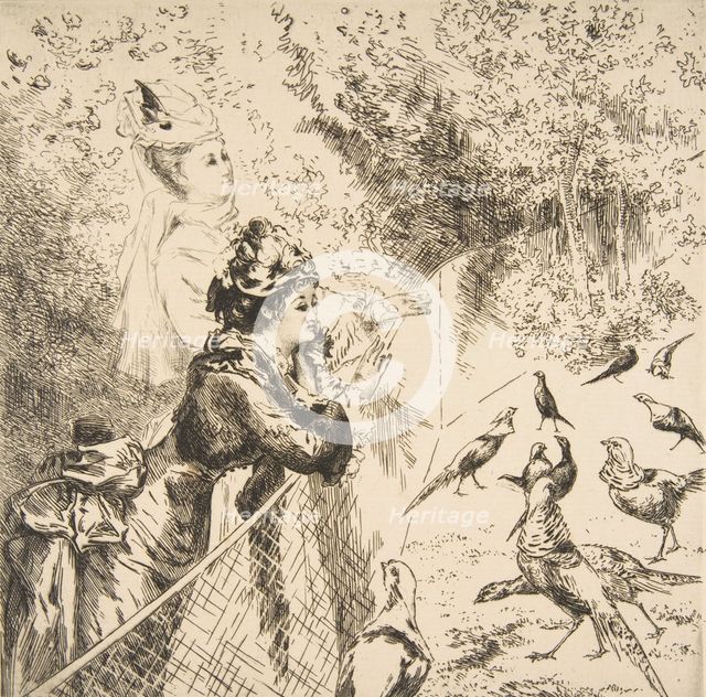 In the Zoological Garden, ca. 1873. Creator: Felix Bracquemond.