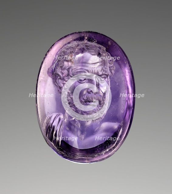 Intaglio with Bust of Demosthenes, about 25 B.C. Creator: Dioskouride.