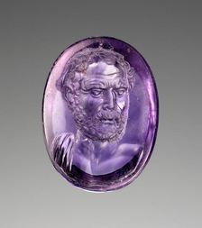 Intaglio with Bust of Demosthenes, about 25 B.C. Creator: Dioskouride