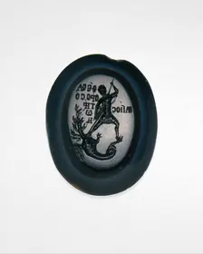 Intaglio with Saint Theodore Teron Slaying a Many-Headed Dragon, Byzantine, 1300 or later. Creator: Unknown