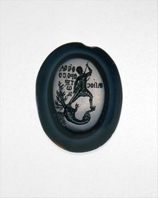 Intaglio with Saint Theodore Teron Slaying a Many-Headed Dragon, Byzantine, 1300 or later. Creator: Unknown