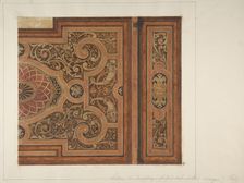 Intarsia Ceiling Design for the Dining Room, Deepdene, Dorking, Surrey, 1875-79. Creators: Jules-Edmond-Charles Lachaise, Eugène-Pierre Gourdet