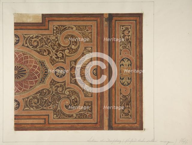 Intarsia Ceiling Design for the Dining Room, Deepdene, Dorking, Surrey, 1875-79. Creators: Jules-Edmond-Charles Lachaise, Eugène-Pierre Gourdet.
