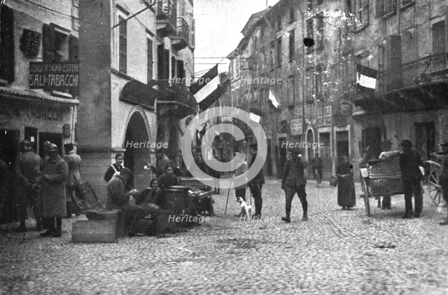Inter-allied Support; The men get acquainted with their new temporary quarters, 1917. Creator: Pelanda.
