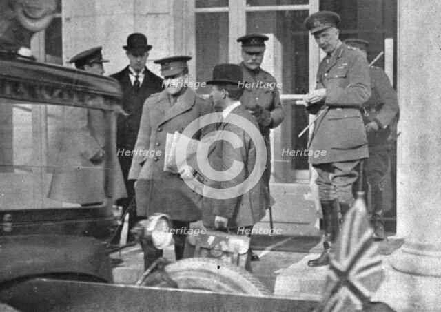 Inter-allied Solidarity; On the steps, Marshal Douglas Haig and General Wilson..., 1918. Creator: Unknown.