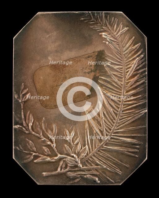Intertwined Branches of Laurel and Evergreen [reverse], 1897. Creator: Alexandre Louis Marie Charpentier.