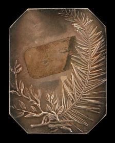 Intertwined Branches of Laurel and Evergreen [reverse], 1897. Creator: Alexandre Louis Marie Charpentier