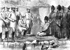 Interview between General Kaufmann and the Khan of Khiva, 1874. Creator: Unknown