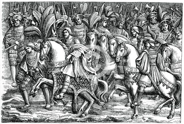 Interview between Francis I and Henry VIII, on the Field of the Cloth of Gold, 1520, (1870). Artist: Unknown