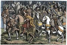 Interview between Francis I and Henry VIII, on the Field of the Cloth of Gold, 1520, (1870)