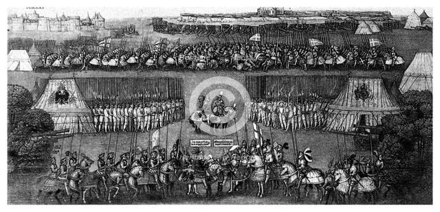 Interview between Henry VIII and the Emperor Maximilian, 16th century, (1896). Artist: Boussod, Valadon & Co