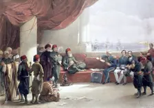Interview with the Viceroy of Egypt at his palace, Alexandria, Egypt, May 12th 1839, (19th century). Creator: David Roberts