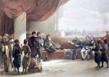 Interview with the Viceroy of Egypt at his palace, Alexandria, Egypt, May 12th 1839, (19th century). Creator: David Roberts