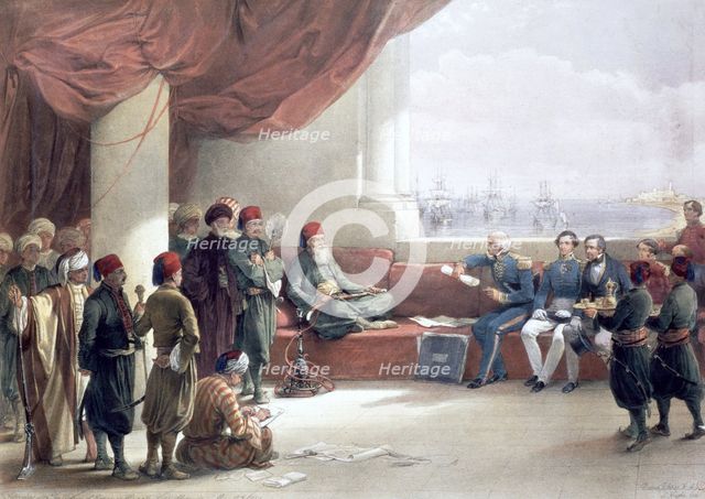 Interview with the Viceroy of Egypt at his palace, Alexandria, Egypt, May 12th 1839, (19th century). Creator: David Roberts.