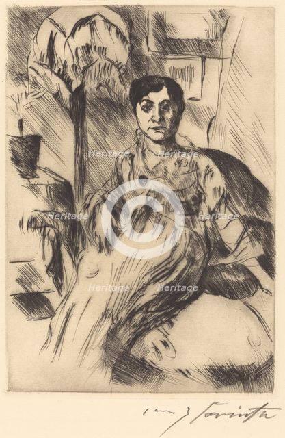 Interieur mit Frau (Interior with Woman), 1917. Creator: Lovis Corinth.