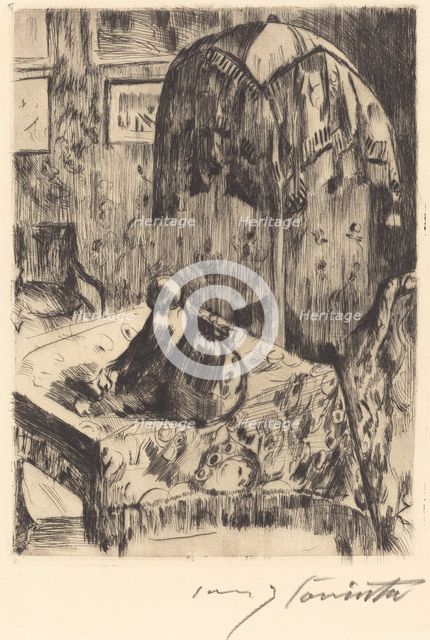 Interieur mit Stehlampe (Interior with Floor Lamp), 1916. Creator: Lovis Corinth.
