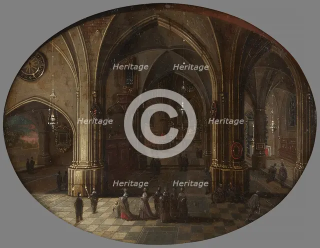Intérieur d'église - Effet de nuit, c.1657. Creator: Pieter Neefs.