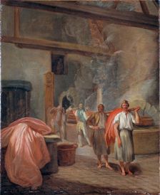 Intérieur d'un atelier de teinture, aux Gobelins, c1760. Creator: Ecole Francaise