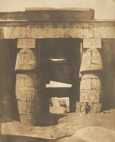 Intérieur du Temple de Khons, à Karnac, Thèbes, 1849-50. Creator: Maxime du Camp