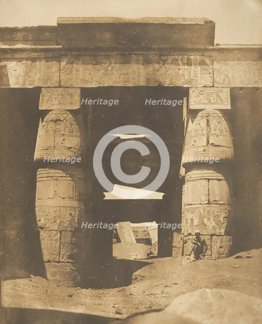 Intérieur du Temple de Khons, à Karnac, Thèbes, 1849-50. Creator: Maxime du Camp.