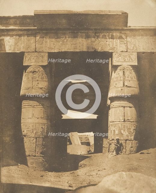 Intérieur du Temple de Khons, à Karnac, Thèbes, 1849-50. Creator: Maxime du Camp.