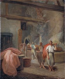 Intérieur d'un atelier de teinture, aux Gobelins, c1760. Creator: Ecole Francaise