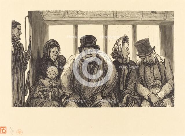 Interieur d'un omnibus, 1864. Creator: Charles Maurand.