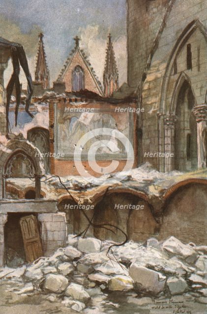 ''Interieur de l'Hotel de Ville d'Ypres.', c1915. Creator: Francois Flameng.
