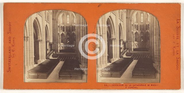 Interieur de la Cathedrale St. Pierre a Geneve, 1855-1865. Creator: E Lamy.