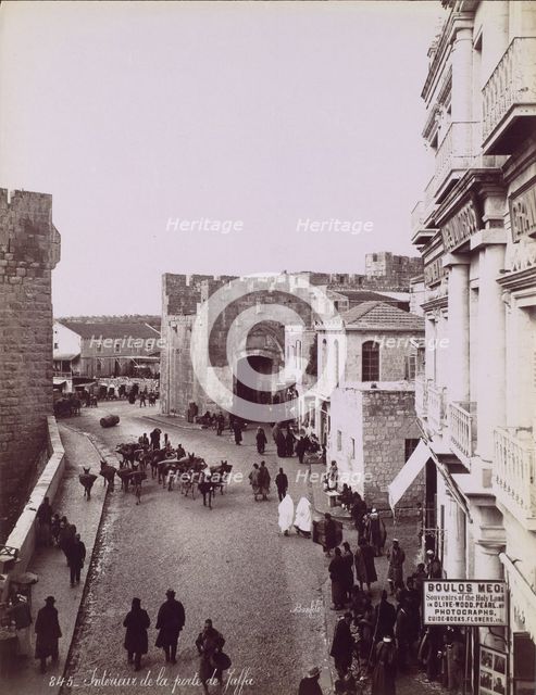 Intérieur de la Porte de Jaffa, ca. 1870. Creator: Felix Bonfils.