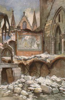 'Interieur de l'Hotel de Ville d'Ypres. c1915. Creator: Francois Flameng