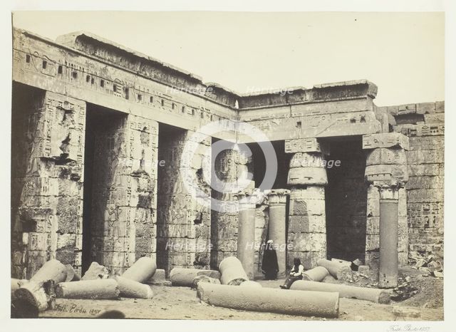 Interior Court of Medinet Habbo, Thebes, 1857. Creator: Francis Frith.