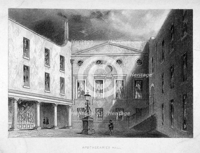 Interior Court of the  Apothecaries' Hall, City of London, c1830.                                    Artist: Anon