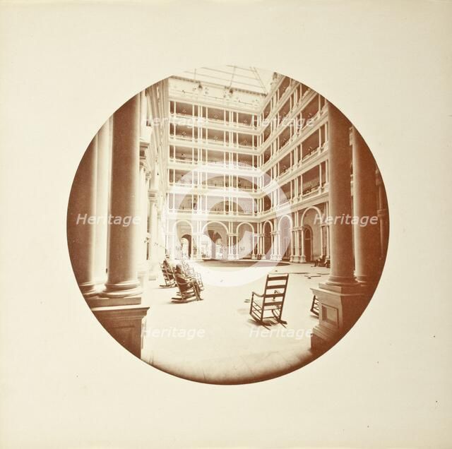 Interior Court, Palace Hotel, San Francisco, Printed 1878-1883. Creator: Carleton Emmons Watkins.