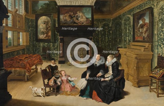 Interior, called "Rubens' salon". Creators: Frans Francken II, Cornelis de Vos.