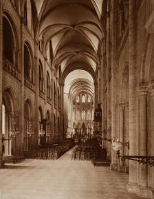 Interior, Church of Sainte-Étienne, Caen, France, between 1867 and 1870. Creator: Adolphe Braun