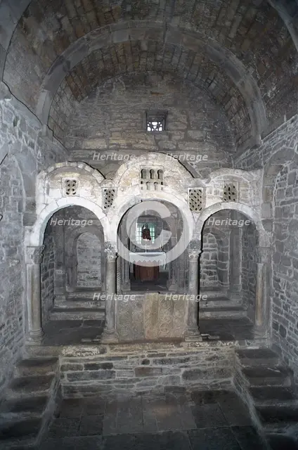 Interior, Church of Santa Cristina de Lena, Pola de Lena, Asturias, Spain, 9th century, (2008).  Creator: LTL.