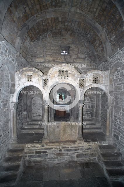 Interior, Church of Santa Cristina de Lena, Pola de Lena, Asturias, Spain, 9th century, (2008).  Creator: LTL.