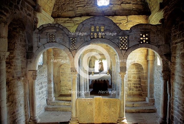 Interior, Church of Santa Cristina de Lena, Pola de Lena, Spain, 9th century, (2008).  Creator: LTL.