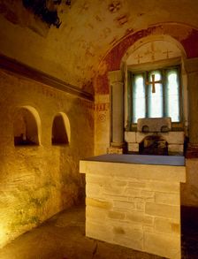 Interior, Church of the Holy Saviour of Valdedios, Asturias, Spain, 9th century, (2002). Creator: LTL